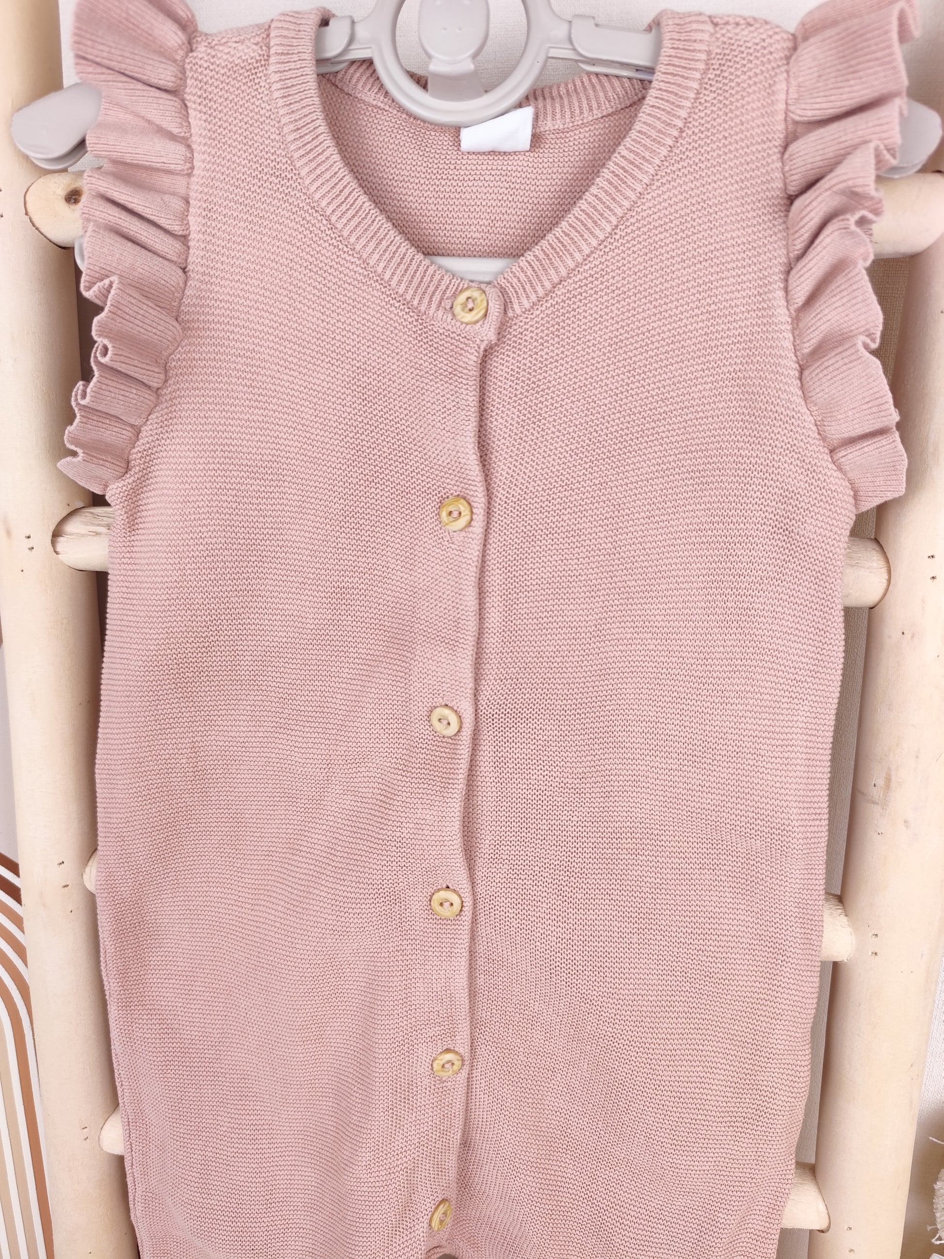 H&M Jumpsuit - Strick - Rüschen - Größe 80