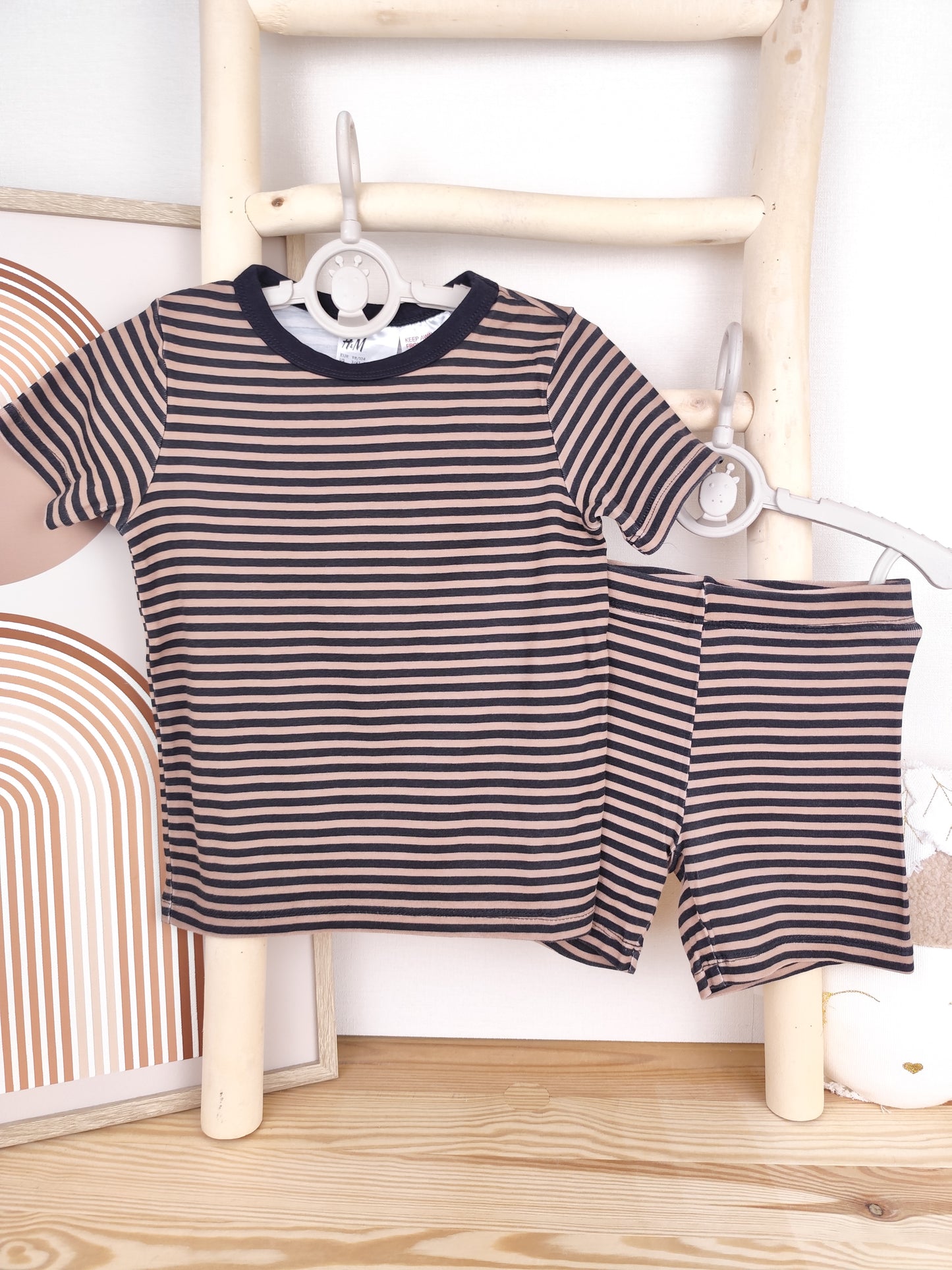 H&M 2-tlg. Schlafanzug - Streifen - Größe 98/104