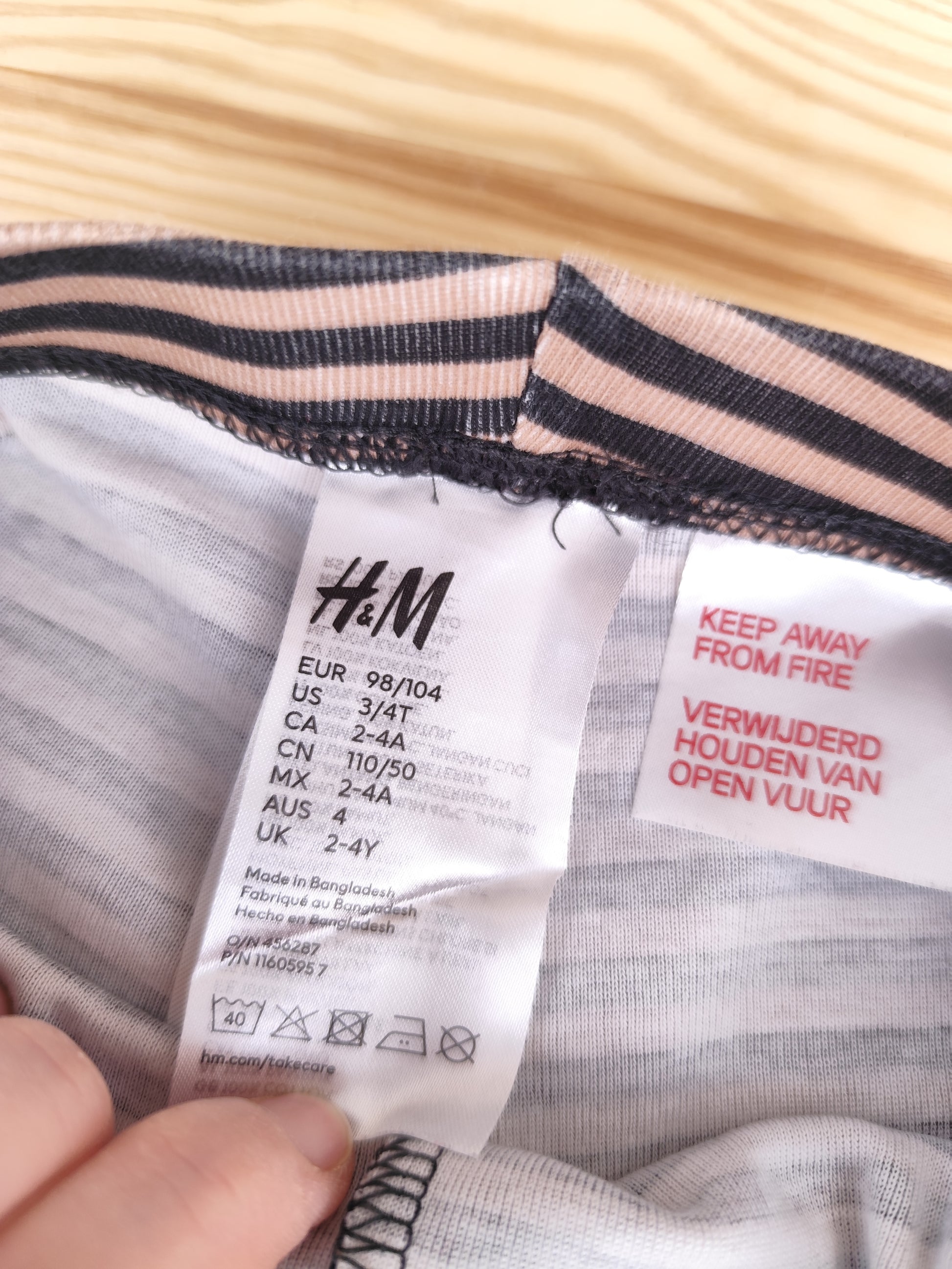 H&M 2-tlg. Schlafanzug - Streifen - Größe 98/104