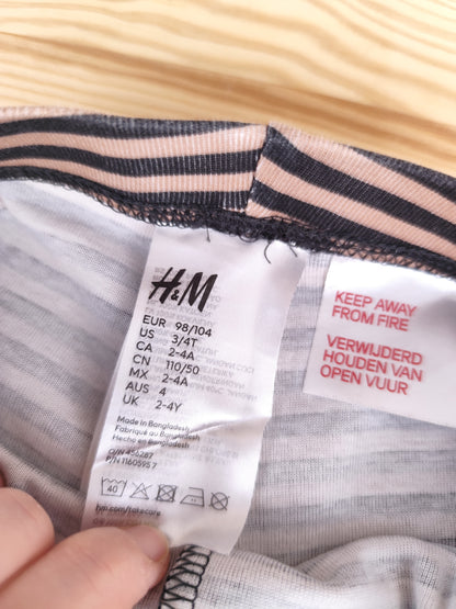 H&M 2-tlg. Schlafanzug - Streifen - Größe 98/104