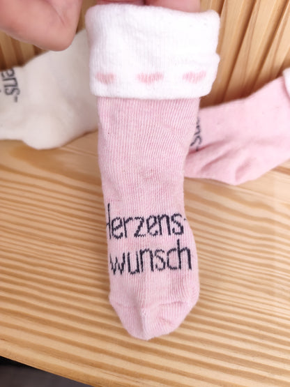 Unbekannt 2 Paar Socken - Herzenswunsch - Größe 62/68