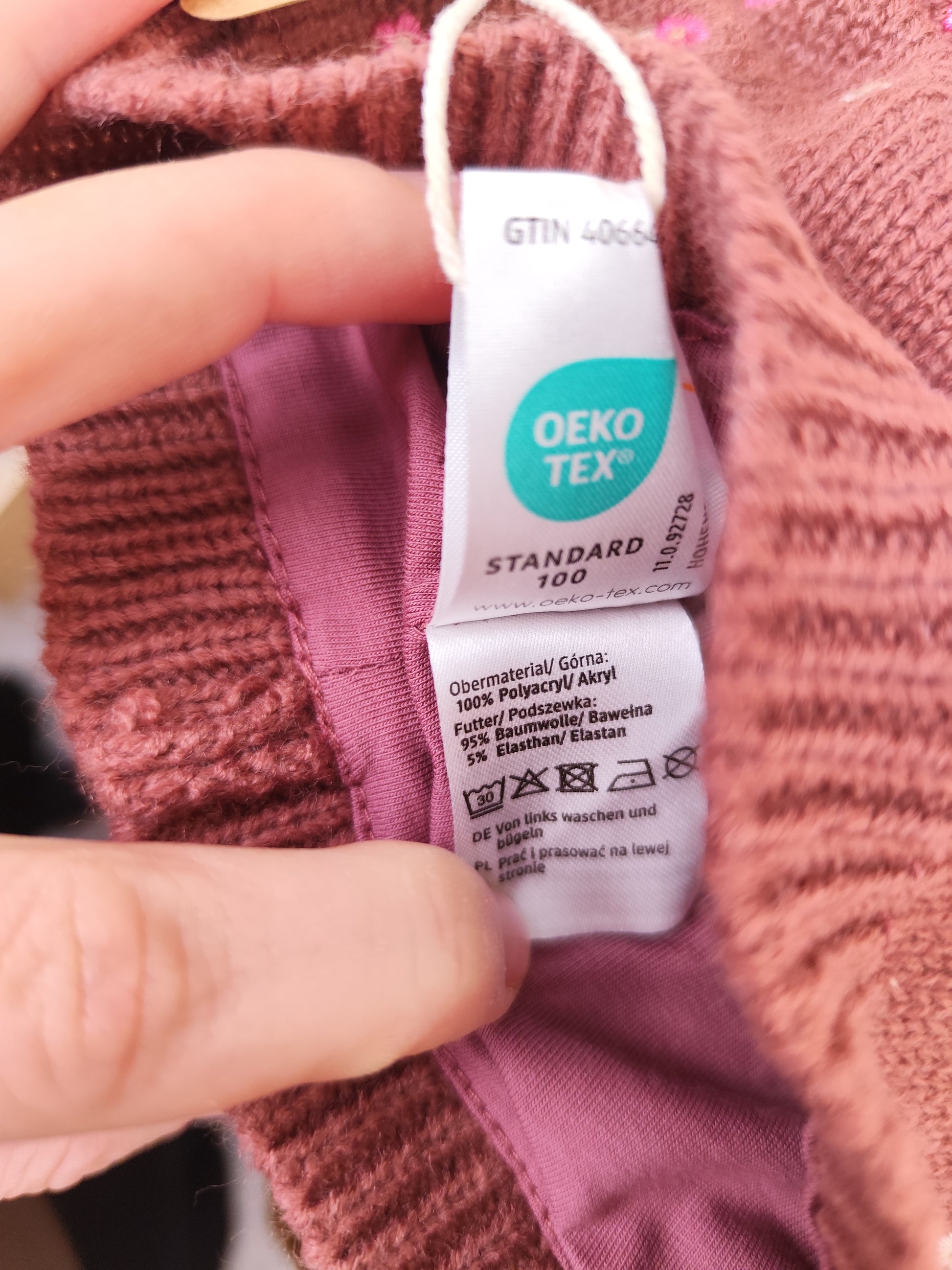 Pusblu Mütze- Blumen - Größe 46/47