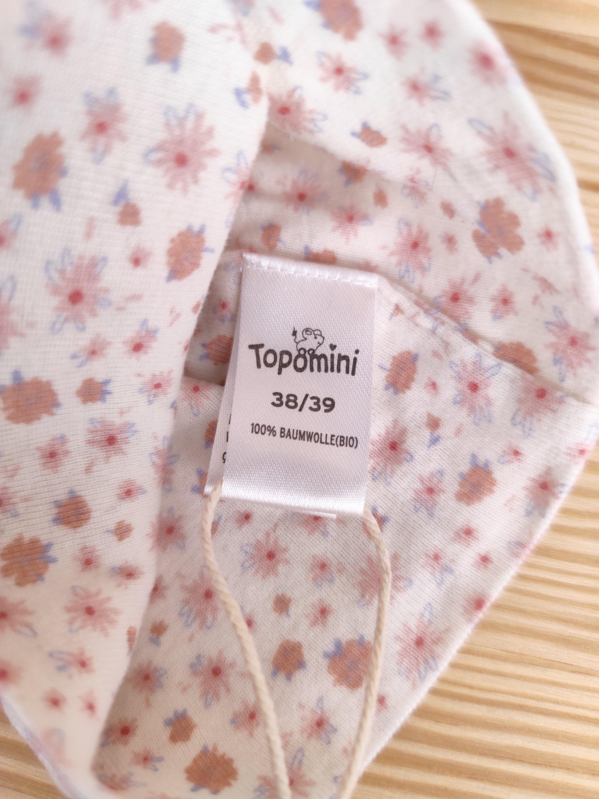 Topomini Mütze - Blumen - Größe 38/39