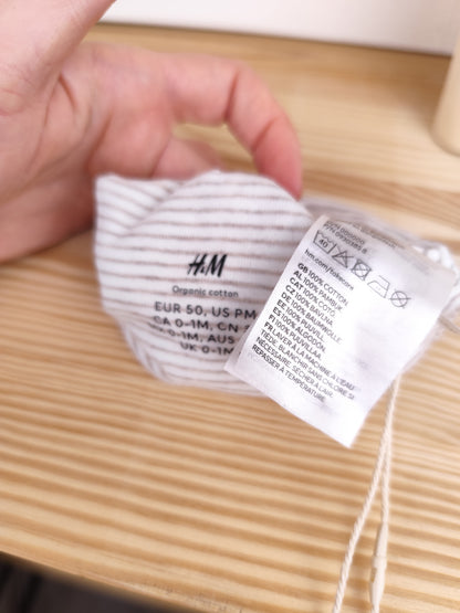 H&M Mütze - gestreift - Größe 50