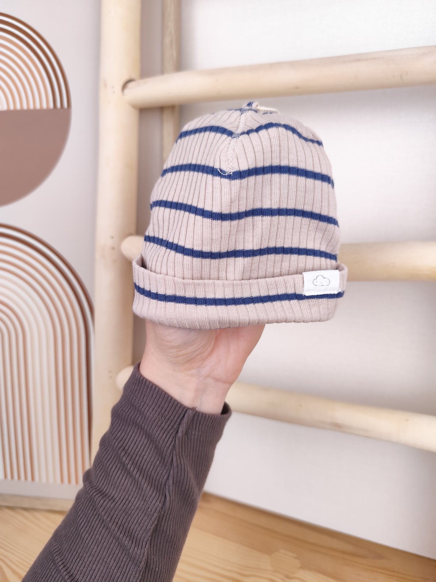 H&M Mütze - gestreift - Größe 56